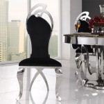 Luxury Chair Mirror Stainless Steel So Style Black Velvet - 6920006 KING & QUEEN FURNITURE